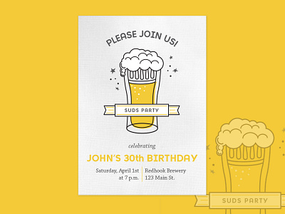 Digital eCard: Suds Party digital design illustration invitation design layout design