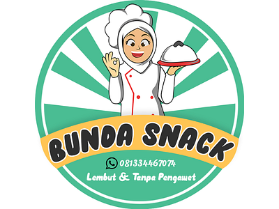 Label snack makanan food logo green