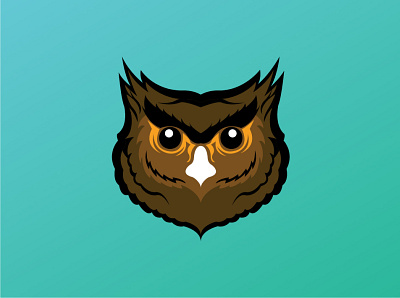 owl head vector animal branding design flat graphic design had illustration owl simple vector yellow