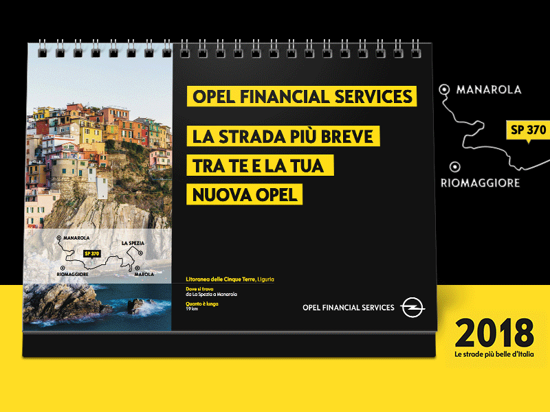 Opel Financial Services | Gift Kit | Desk Calendar calendar desk italy kit map office road stationery