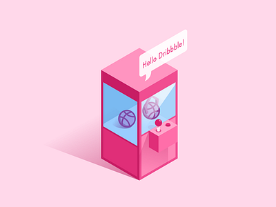 Hello Dribbble! affinity claw machine debut dribbble isometric