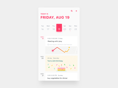 calendar app brithday calendar concept home ios mobile sketch ui