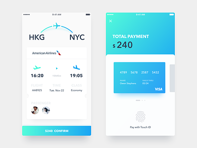 Confirm Reservation app confirm credit daily challenge flight ios mobile pay sketch ui