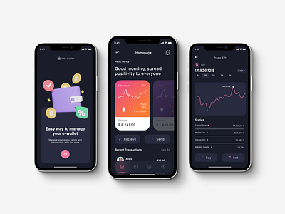 Crypto Wallet Mobile App Design 3d animation branding crypto currency design ecommerce graphic design homepage logo mobile app design motion graphics ui