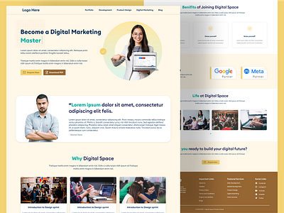Digital Space - Digital Marketing Landing Page design digital marketing homepage landing page page screen seo social medial ui website