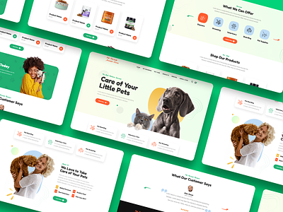 Pet Care & Pet Shop - Landing Page Concept animation landing page landing page design motion graphics pet care pet shop ui web design website