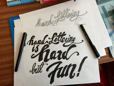 Hand lettering is…