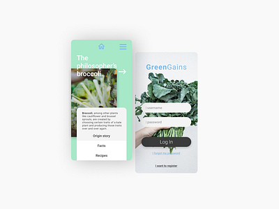 GreenGains mobile design ui design