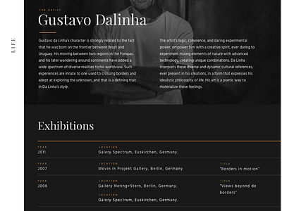 dalinha.com - web redesign - bio artist bio dalinha editorial personal web