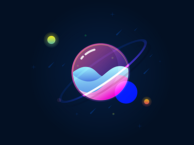 Glass Planet design illustration minimal vector