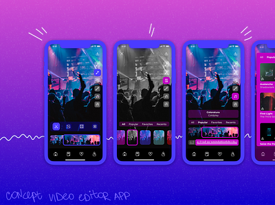 Video editor app concept app design figma icon ui vector