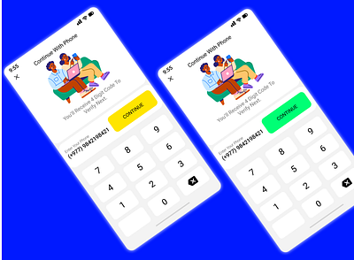 Sign up With Phone Verification Page android app design illustration sign up signup page typography ui ux vector verification page