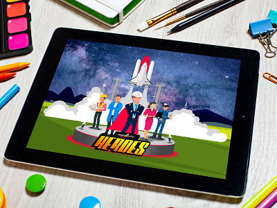 "Rocket Launch" Vector art illustration digital art heroes illustraion landingpage launch pad rocket launch rocket logo space shuttle vector art workers