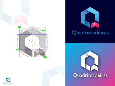 Q letter geometric logo design