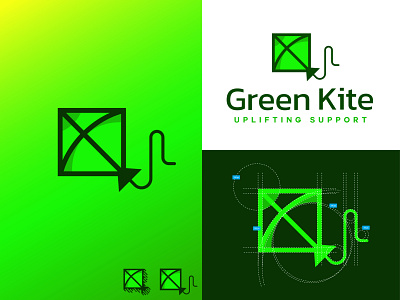 Green kite logo design blue kite green green kite grid logo kite logo logodesign minimalist kite logo organization logo simple logo