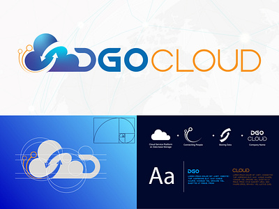 Blue cloud logo design blue and orange blue cloud cloud computing cloud logo cloud storage creative cloud typography futuristic design network logo tech logo