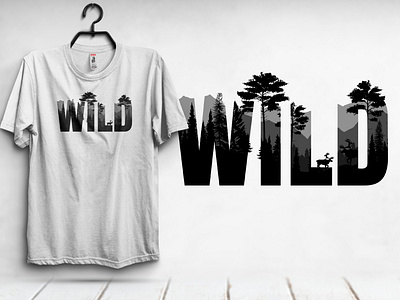 WILD Typography tshirt design