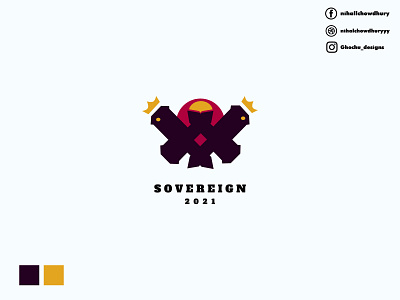 Sovereign logo mark animal logo audio branding buck company logo creative logo flat head hunt hurt illustrator jungle logo media sport studio symbol vector wild zoo