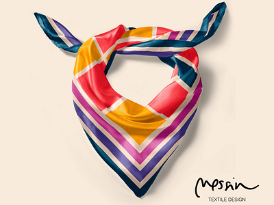 Geo Silk scarf design colors design geometric textile design textile designer vivid colors