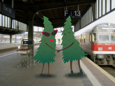 Pine trees couple