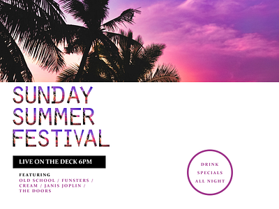 Sunday Summer Festival Poster branding design festival figma graphic design poster