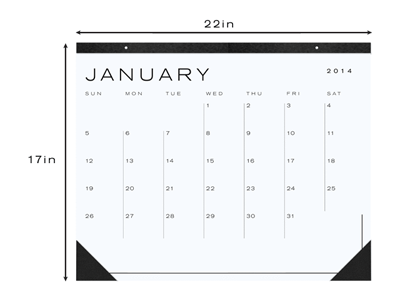 [gif] Big Blank Calendar 2014 2014 calendar kickstarter