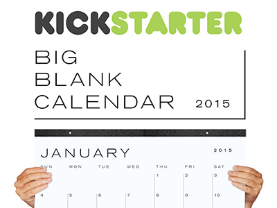 KICKSTARTER - Big Blank Calendar 2015 2015 calendar design desk calendar gif kickstarter large calendar minimal print typography wall calendar white space