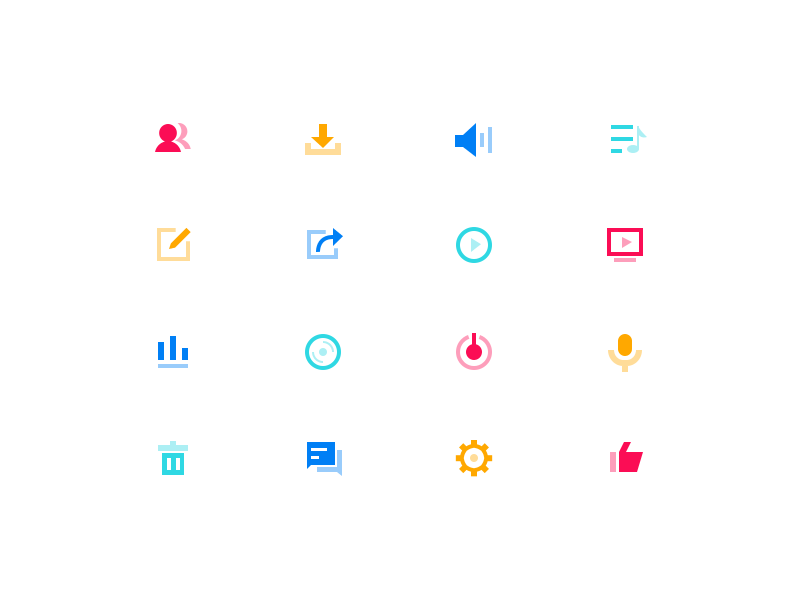 Dribbble 100day 007-music icons