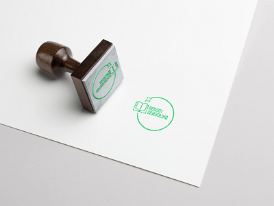 Reboot Schooling Logo in Rubber Stamp MockUp branding concept creative design flat graphic icon icons identity illustrator logo minimal mockup simple vector web website