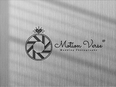 Wedding Photography Logo  on Steel Mockup