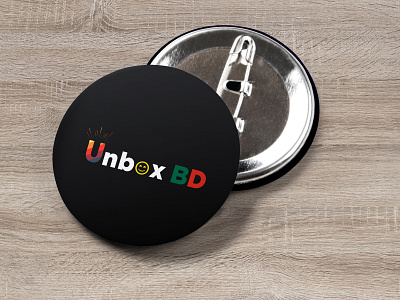 Unbox BD Logo on Badge 3d app art badge brand branding clean color concept creative design flat icon identity illustrator logo minimal mockup simple vector