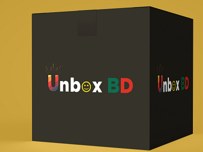 Unbox BD Logo on box mockup 3d app art brand branding clean color concept creative design flat icon identity illustration illustrator logo minimal mockup simple vector