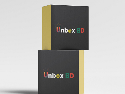 Unbox BD Logo on Box 3d box brand branding clean color concept creative design flat icon identity illustration illustrator logo minimal mockup online simple vector