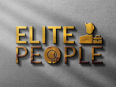 Elite People Logo on God Mockup 3d app art brand branding clean color concept creative design elite flat gold icon logo minimal mockup people simple vector