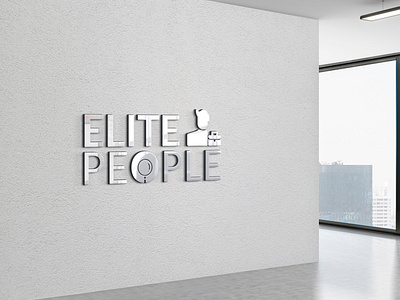 Elite People Logo on 3d Steel Mockup