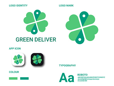LOGO DESIGN FOR GREEN DELIVER app art brand branding clean color concept creative design flat green icon identity illustration illustrator logo minimal mockup simple ui