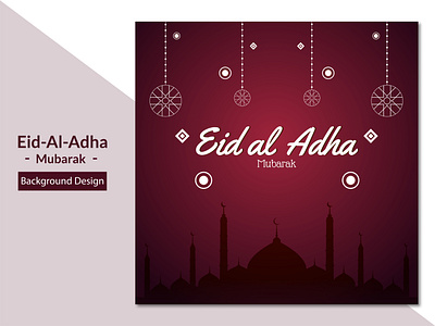 Islamic eid al adha mubarak background 2d beautiful brand branding clean creative design eid eid mubarak flat illustration islam modern qurban social ui ux vector