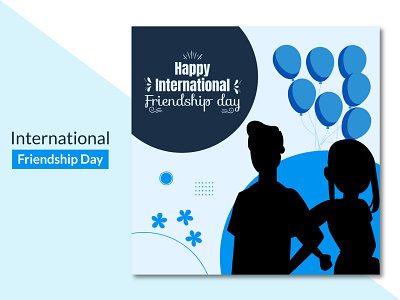 Silhouettes international friendship day concept background desi 2d banner brand branding clean concept creative design flat friendship graphic design illustration modern poster social media ui ux