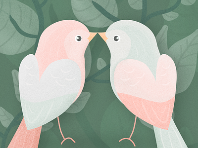 Loving Birds bird bird illustration birds design drawing illustration illustration art illustrator photoshop texture vectorart