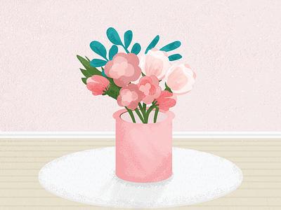 Where is my flowers? drawing feminine flower flowers illustration illustrator pink pink vase vase vector vectorart