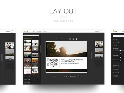 LAY OUT OF FOTOR WEB card photo templates ui web