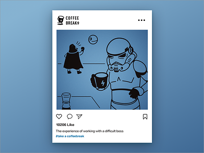 illustration for 'coffeebreak' brand-1 coffee illustration starwar