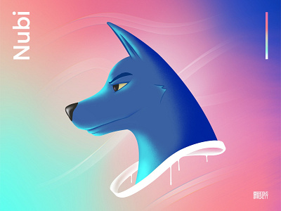 Nubi - Original Character Profile character character design collar doberman dog drips gradient illustration procreate profile waves