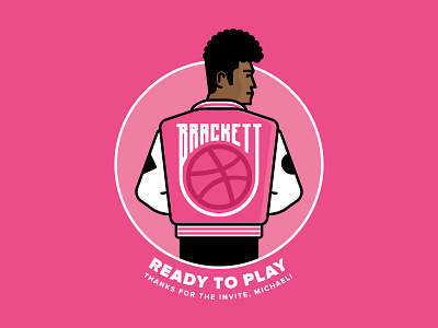 Ready To Play: Debut Dunk debut dunk first shot letterman jacket linework logo profile selfie vector