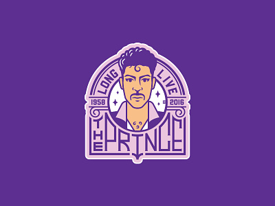 Long Live The Prince icon legend logo music prince purple purple rain typography vector