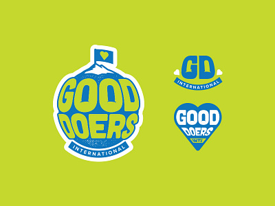 Good Doers International - Logo and Marks branding charity flag heart logo love marks mountain smile typography vector world