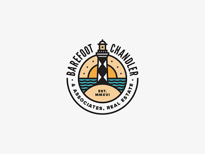 Barefoot-Chandler & Associates Logo coast coastal lighthouse logo ocean real estate sky sun