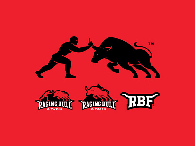 Raging Bull Fitness - Logo Comps bull fitness gym horns logo rage raging typography workout