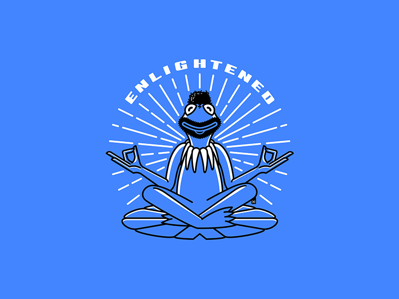 Enlightened frida kahlo indian style self portrait sitting zen meditation kermit the frog kermit selfie enlightened