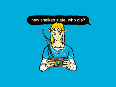 new sheikah slate, who dis? botw breath of the wild link new phone new phone who dis sheikah sheikah slate the legend of zelda zelda